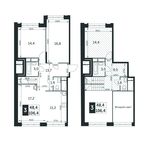 Планировка 3-комнатной квартиры, 106,4 м2