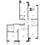 Планировка 4-комнатной квартиры, 99,4 м2