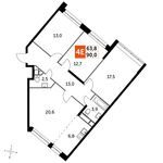Планировка 4-комнатной квартиры, 90 м2