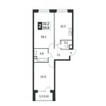 Планировка 2-комнатной квартиры, 59,7 м2