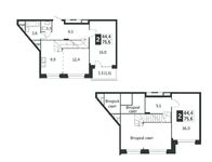 Планировка 2-комнатной квартиры, 75,3 м2