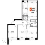 Планировка 4-комнатной квартиры, 86,3 м2