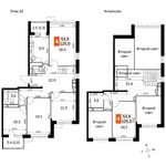 Планировка 4-комнатной квартиры, 125 м2