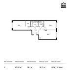 Планировка 2-комнатной квартиры, 65,9 м2