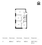 Планировка 3-комнатной квартиры, 68,9 м2