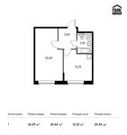 Планировка 1-комнатной квартиры, 42,29 м2