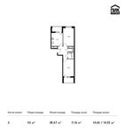 Планировка 2-комнатной квартиры, 55 м2