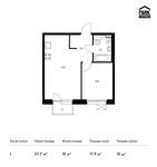 Планировка 1-комнатной квартиры, 37,7 м2