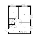 Планировка 2-комнатной квартиры, 52,1 м2