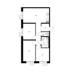 Планировка 3-комнатной квартиры, 69,8 м2