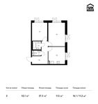 Планировка 2-комнатной квартиры, 52,1 м2