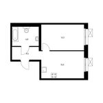 Планировка 1-комнатной квартиры, 40,1 м2