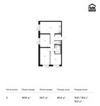 Планировка 3-комнатной квартиры, 69,8 м2