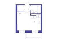 Планировка квартиры студии, 28,5 м2