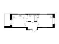 Планировка 1-комнатной квартиры, 35,8 м2