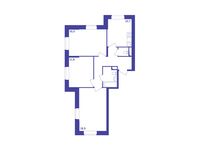 Планировка 3-комнатной квартиры, 73,7 м2