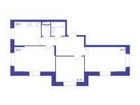 Планировка 3-комнатной квартиры, 68,9 м2