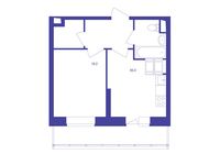 Планировка 1-комнатной квартиры, 34,1 м2