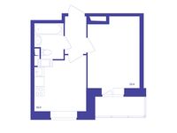 Планировка 1-комнатной квартиры, 33,2 м2