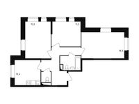 Планировка 3-комнатной квартиры, 71,7 м2