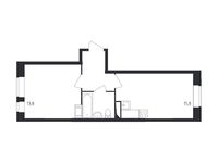 Планировка 1-комнатной квартиры, 38,5 м2