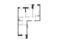 Планировка 3-комнатной квартиры, 73,5 м2