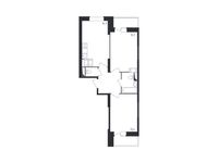 Планировка 2-комнатной квартиры, 57 м2