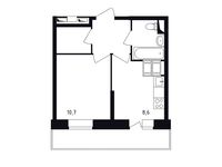 Планировка 1-комнатной квартиры, 31,6 м2