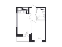 Планировка 1-комнатной квартиры, 37,5 м2