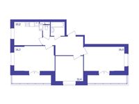 Планировка 3-комнатной квартиры, 73,9 м2