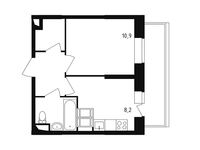 Планировка 1-комнатной квартиры, 30,4 м2