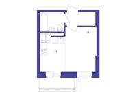 Планировка 1-комнатной квартиры, 27,2 м2