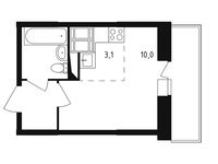 Планировка 1-комнатной квартиры, 20,6 м2