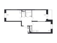 Планировка 2-комнатной квартиры, 55,5 м2