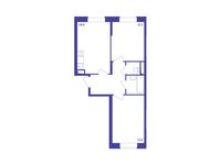 Планировка 2-комнатной квартиры, 51,9 м2