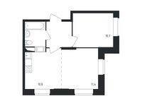 Планировка 2-комнатной квартиры, 41,8 м2