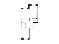 Планировка 2-комнатной квартиры, 56,8 м2