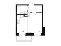 Планировка 1-комнатной квартиры, 28,6 м2