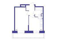 Планировка 1-комнатной квартиры, 35,6 м2