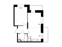 Планировка 2-комнатной квартиры, 43 м2