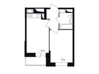 Планировка 1-комнатной квартиры, 38 м2