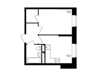 Планировка 1-комнатной квартиры, 31,9 м2