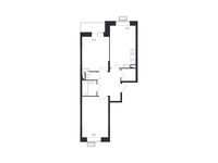 Планировка 2-комнатной квартиры, 57,6 м2