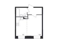 Планировка 1-комнатной квартиры, 28,7 м2