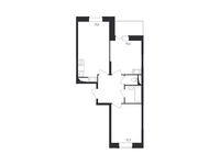 Планировка 2-комнатной квартиры, 54,4 м2