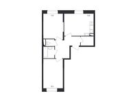 Планировка 2-комнатной квартиры, 56,4 м2