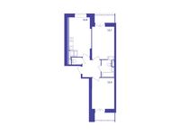 Планировка 2-комнатной квартиры, 57,7 м2