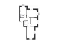 Планировка 3-комнатной квартиры, 77,5 м2