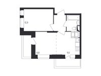 Планировка 2-комнатной квартиры, 39,7 м2