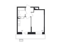 Планировка 1-комнатной квартиры, 36,8 м2